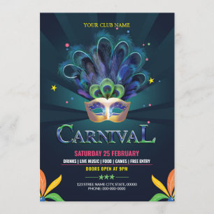 Karneval Party Flyer Einladung