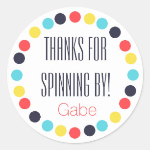 Karneval Personalisiert Pinwheel Geburtstagsschild Runder Aufkleber