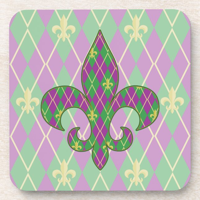 Karneval Raute Square Untersetzer (Vorderseite)