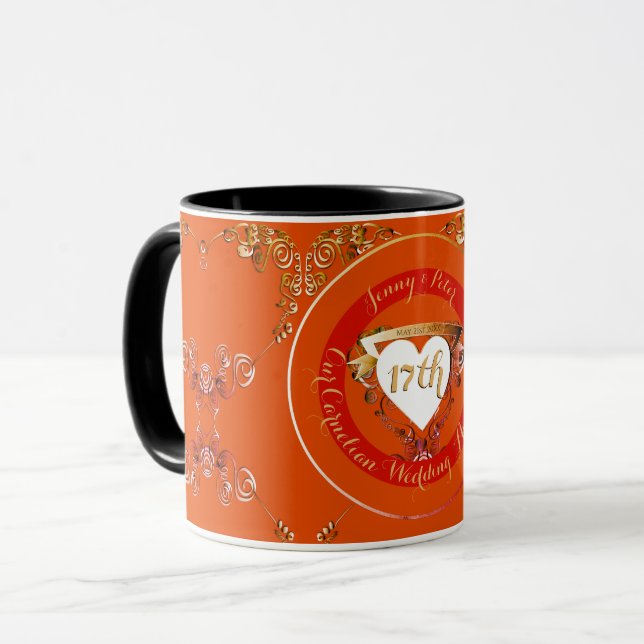 Karneval-Tasse zum 17. Hochzeitstag Tasse (Vorderseite Links)