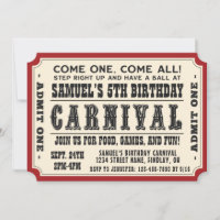 Karneval Ticket Einlass einer Geburtstagsparty, je
