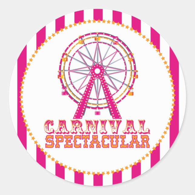 Karneval und Circus Party Runder Aufkleber (Vorderseite)