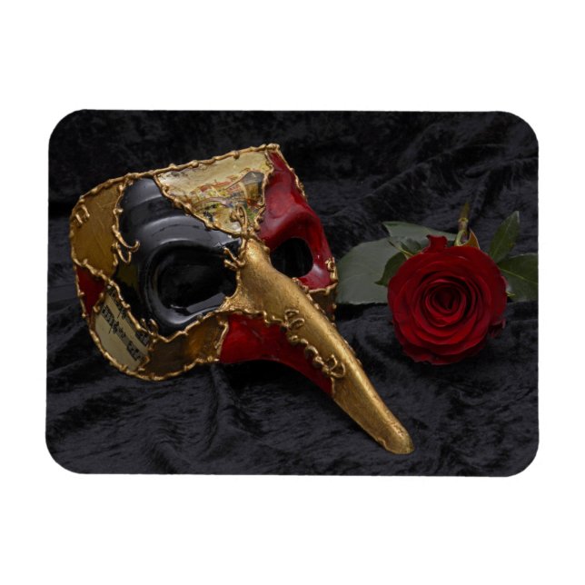 Karneval Venezianisch Pantalone Masquerade Rose Magnet (Horizontal)