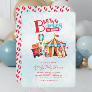 Karneval Zirkus Baby Shower Einladung