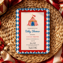 Karneval Zirkus Retro Baby Shower Einladung