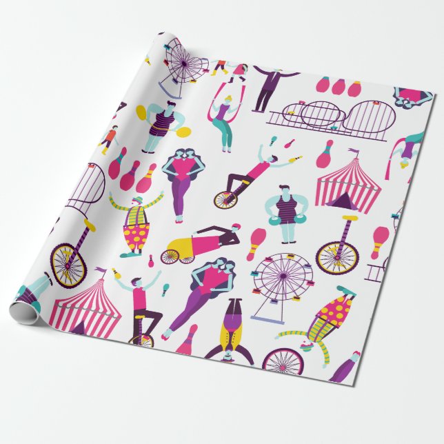 Karneval-Zirkus-Vergnügungspark Geschenkpapier (Ungerollt)