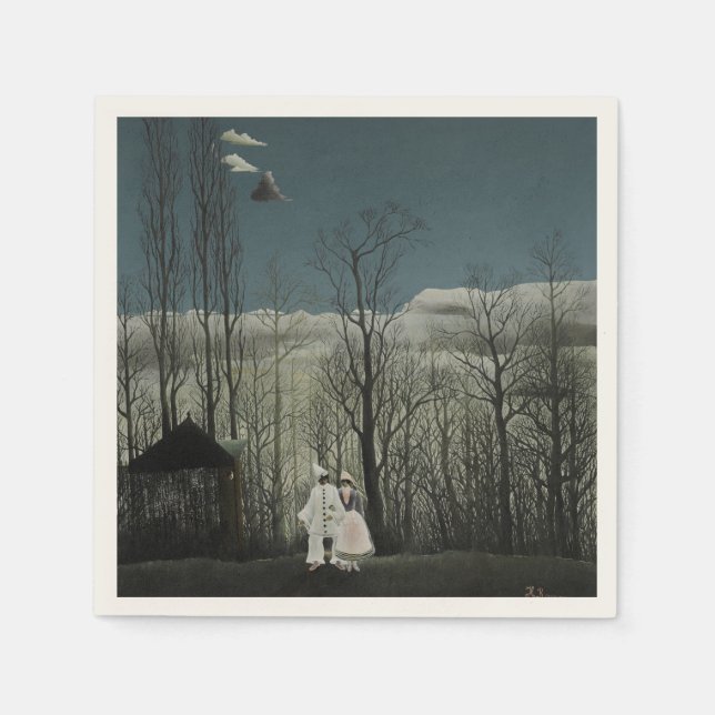Karnevalabend, Henri Rousseau Ölgemälde 1886 Serviette (Vorderseite)