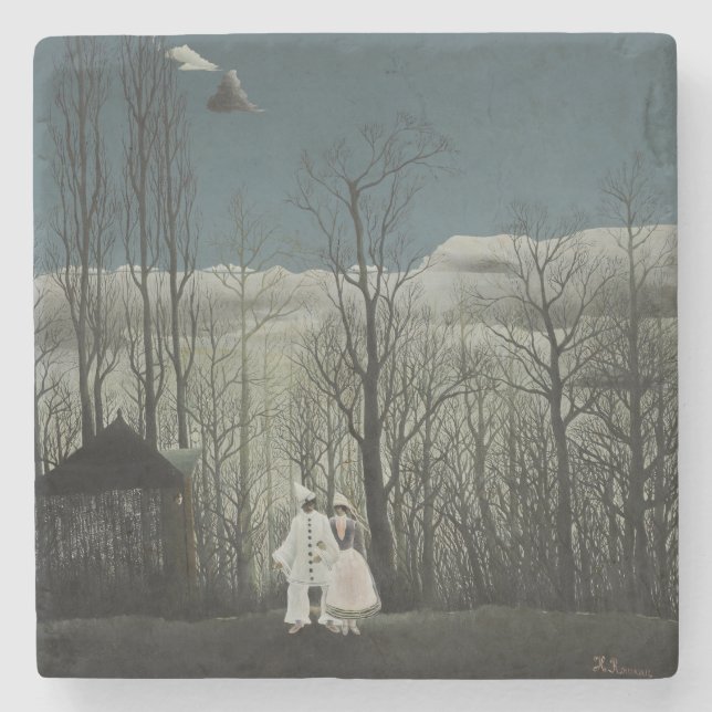 Karnevalabend, Henri Rousseau Ölgemälde 1886 Steinuntersetzer (Vorderseite)