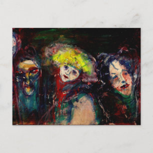 KARNEVALNACHT IN VENEDIG Schwarz Einladungspostkarte