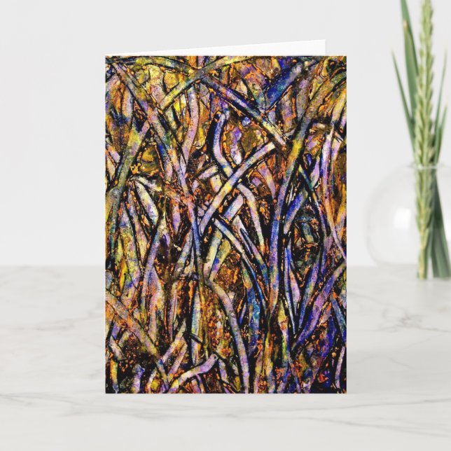 Karnevals-Glasgras mit orange Form-Pilz Karte (Vorderseite)