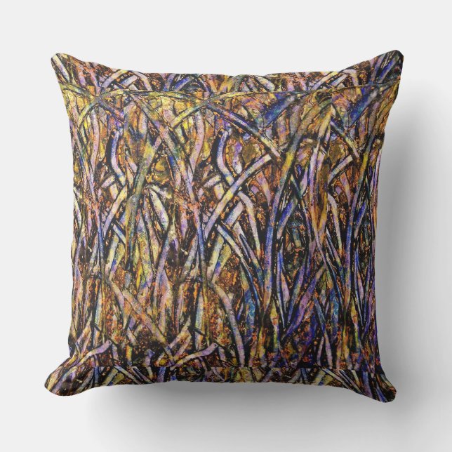 Karnevals-Glasgras mit orange Form-Pilz Kissen (Vorderseite)