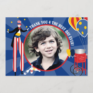 Karnevals-Stelze-Wanderer-Zuckerwatte danken Ihnen Dankeskarte