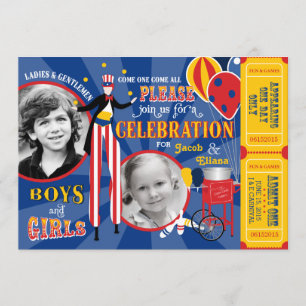 Karnevals-Zirkus-jonglierender Einladung