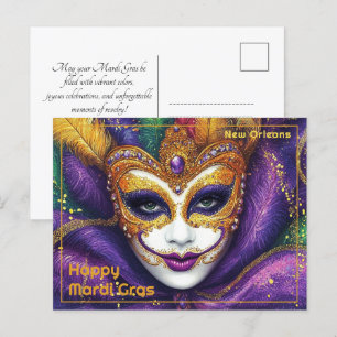 💚 💜 💛 Karnevalsjubeln Postkarte