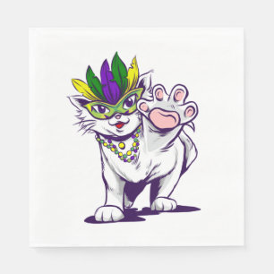 Karnevalskatze lustige Katze Serviette
