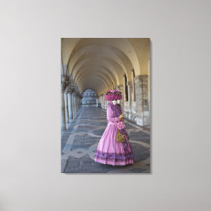 Karnevalskostüm für Frauen, Venedig Leinwanddruck