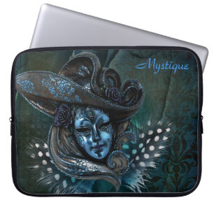 Karnevalsmaske - Blue Damask Laptop-Sieb Laptopschutzhülle