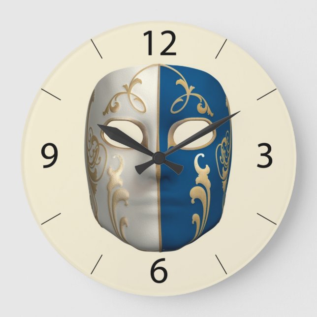 Karnevalsmaske Große Wanduhr (Vorderseite)