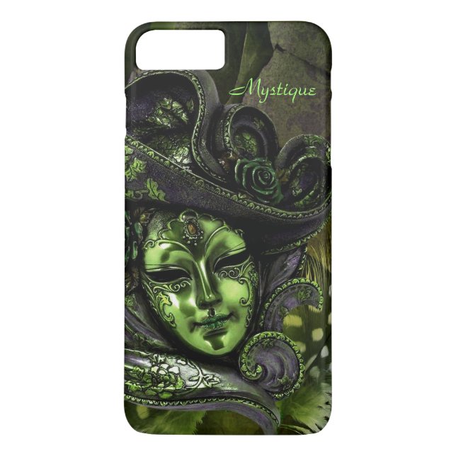 Karnevalsmaske - Peridot Damask iPhone 7 plus Case (Rückseite)