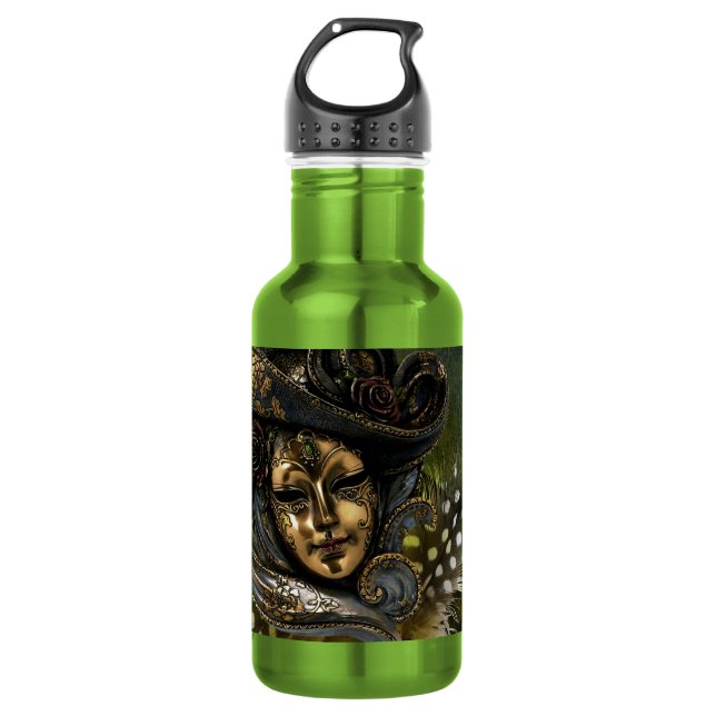 Karnevalsmaske Trinkflasche (Vorderseite)