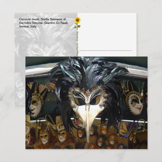 Karnevalsmaske, Venedig, Italien - Postkarte (Vorne/Hinten)