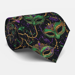 Karnevalsmaske Vintage Mardi Gras Perlen Gold Verz Krawatte