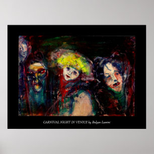 KARNEVALSNACHT IN VENEDIG Venezianische Masken Poster