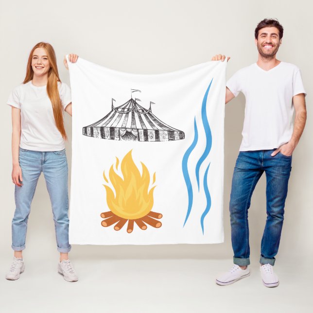 Karnevalszelt mit Lagerfeuer Fleecedecke (Beispiel)