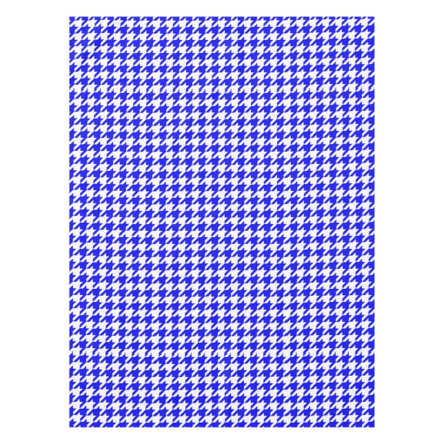Karo aus blauem und weißem Hahnentrittmuster Tischdecke (Vorderseite)