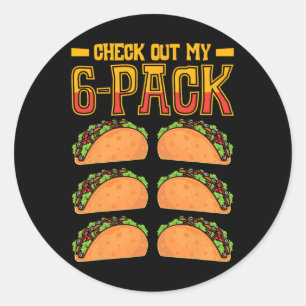 Karo aus meinem 6-Pack Taco Fast Food Cinco De May Runder Aufkleber