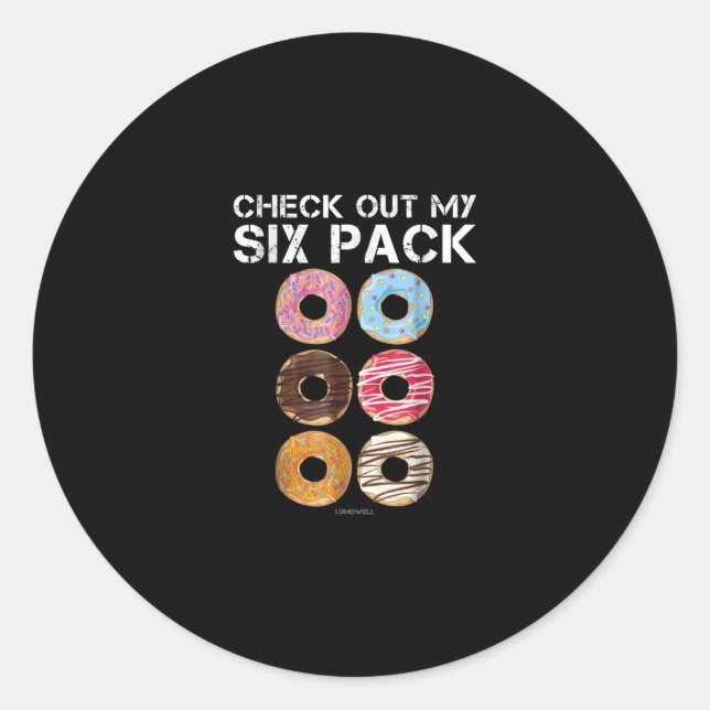 Karo aus meinem Sixpack Donut - Funny Gym Runder Aufkleber (Vorderseite)