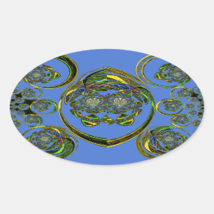 Karo aus meinen blauen Kurven Ovaler Aufkleber