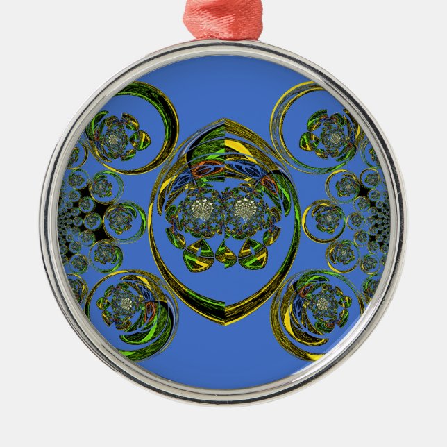 Karo aus meinen blauen Kurven Silbernes Ornament (Vorne)