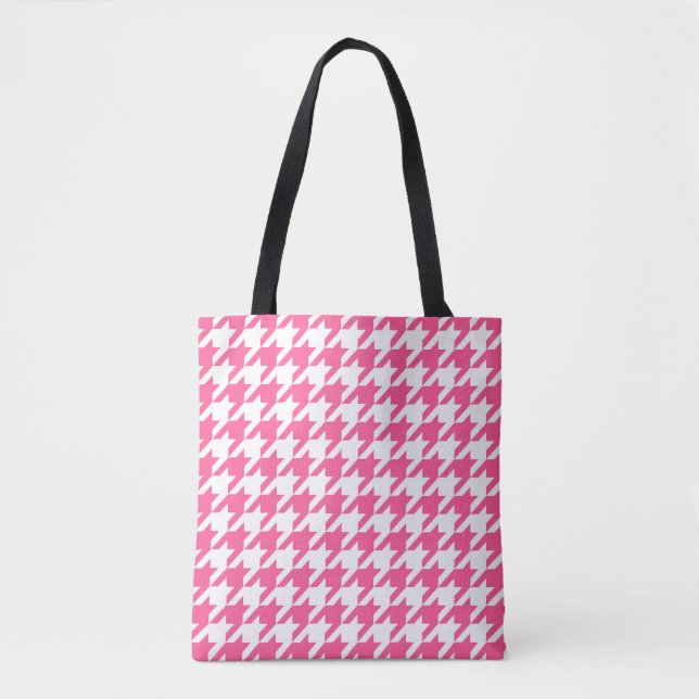 Karo aus rosa und weißem Hahnentrittmuster (Vorderseite)