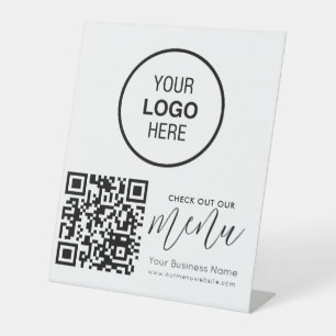 Karo aus unserem Menü Qr Code Schwarz-weiß Chic Mo Sockelschild