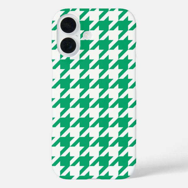 Karo aus weißem und grünem Hahnentrittmuster Case-Mate iPhone Hülle (Rückseite)