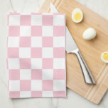 Karo Baby Pink und White Checkerboard Muster Geschirrtuch<br><div class="desc">Prüfmuster - Hellrosa und weiße Schachbrett.</div>