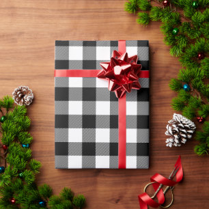 Karo Black and White Buffalo Geschenkpapier
