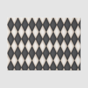 Karo Black & White Harlequin Mittelalterliche Mess Seidenpapier