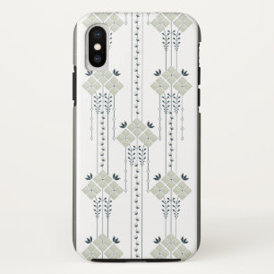 Karo-Blumen- und Lockenmuster Case-Mate iPhone Hülle