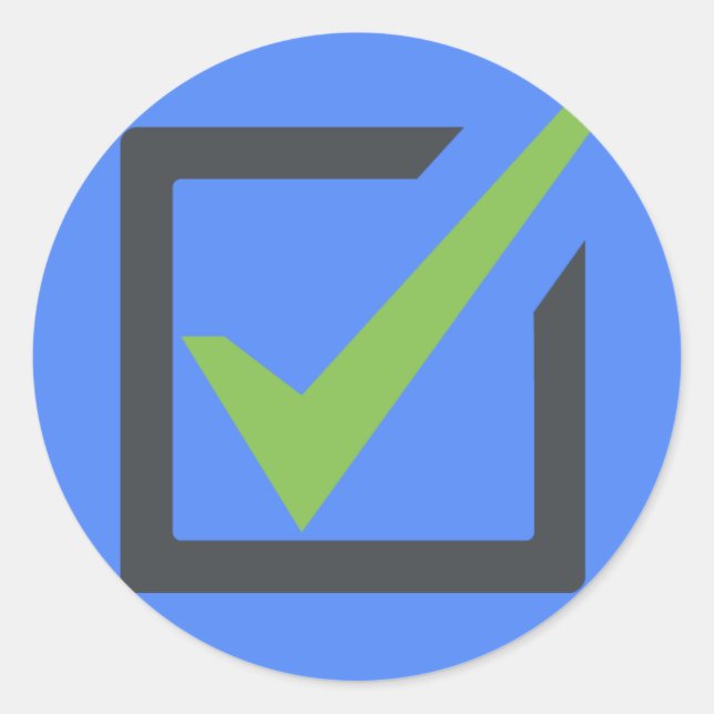 Karo Box Emoji Runder Aufkleber (Vorderseite)