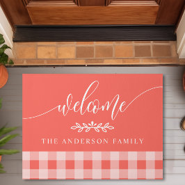 Karo Coral und White Buffalo Personalisiert Fußmatte