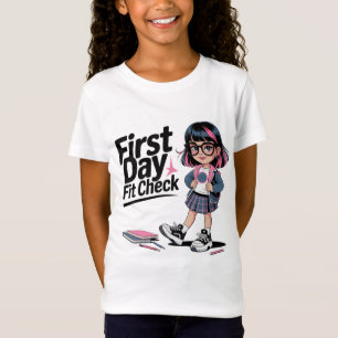 Karo-Cover-Stil-Preppy zurück in die Schule T-Shirt