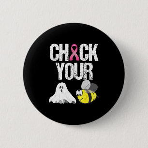 Karo Dein Bienenvolk Funny Breast Cancer Halloween Button