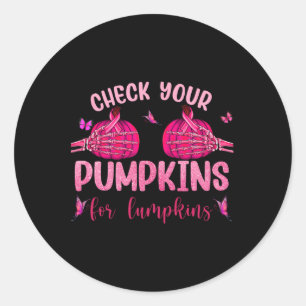 Karo Deine Pumpkins für Lumpkins Skeleton Hand Hal Runder Aufkleber