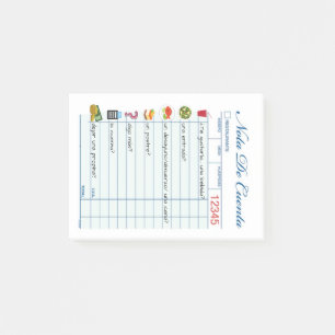 Karo des Spanischen Rollenspielrestaurants Post-it Klebezettel