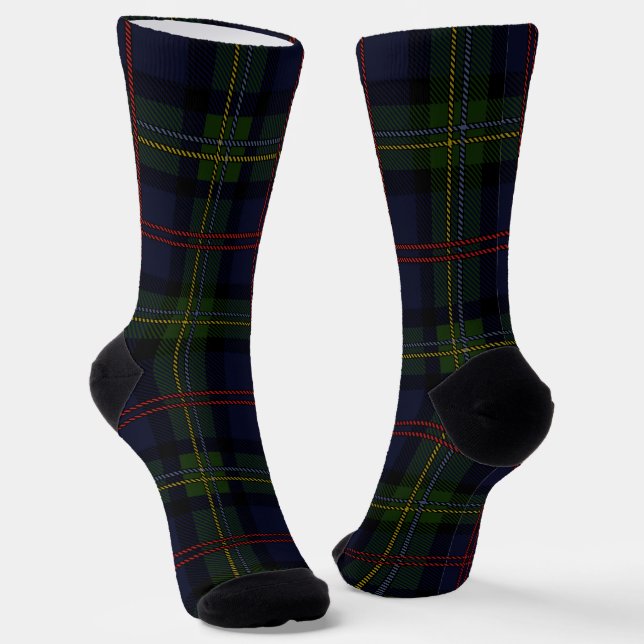 Karo Elegant Rustikal Klassisch Tartan Socken (Gewinkelt)