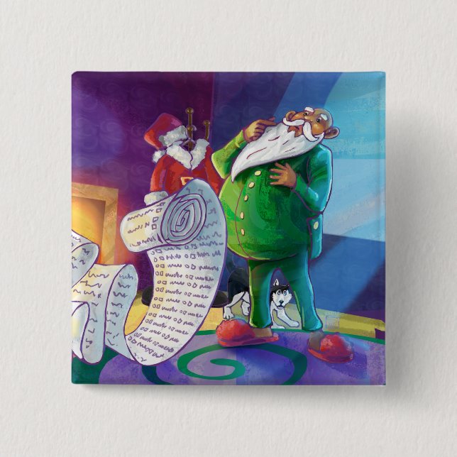 Karo es zweimal Santa Button (Vorderseite)