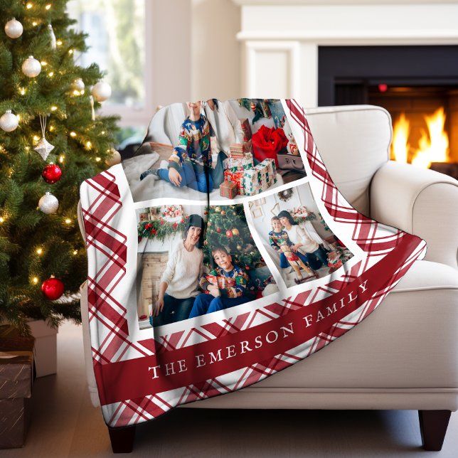 Karo-Fotodecke Fleecedecke (Plaid Photo Blanket
)