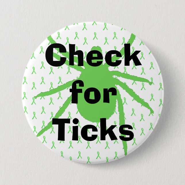 Karo für Ticks - Lyme-Krankheitsanzeiger Button (Vorderseite)